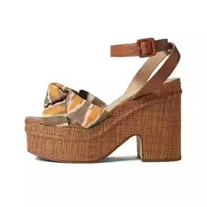 Sam Edelman Y2K Theresa Square Toe Ankle Strap Platform Sandals Heel Shoe 10